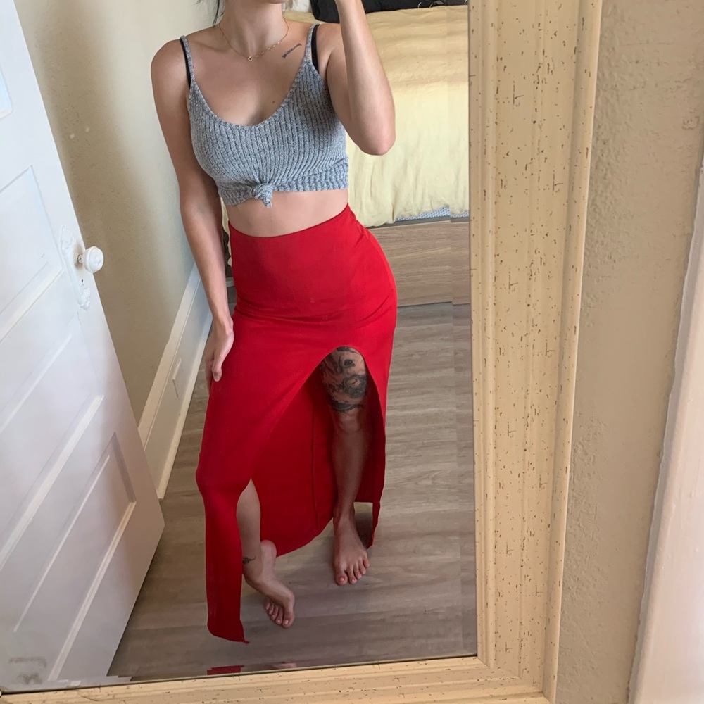 maxi skirt with slit